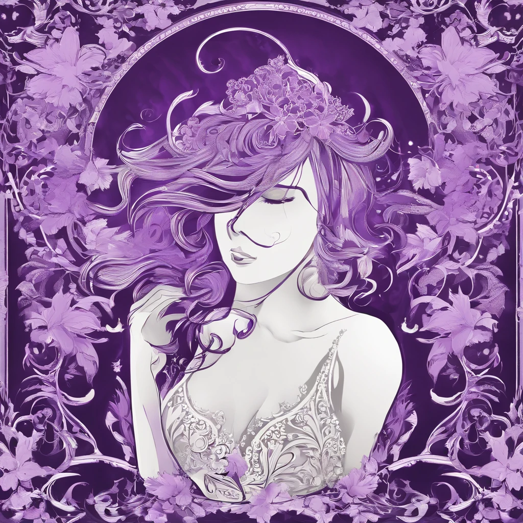 Experience the devilishly delicious allure of a captivating GRAPE flavor that entices your senses. The image showcases a wallpaper with a PURPLE, intense, and mysterious aesthetic. Smoke-like shadows and a chiaroscuro effect create a dramatic ambiance through the lighting. The background has a royalcore aesthetic, adding a regal touch to the composition. Illustrative 2D designs enhance the image with artistic elements. Volumetric lighting adds depth and creates a cinematic atmosphere. This image is trending in the art scene, offering a perfect fusion of taste and visual appeal.