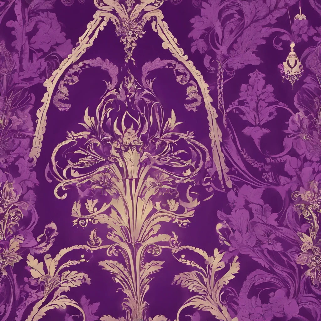Experience the devilishly delicious allure of a captivating GRAPE flavor that entices your senses. The image showcases a wallpaper with a PURPLE, intense, and mysterious aesthetic. Smoke-like shadows and a chiaroscuro effect create a dramatic ambiance through the lighting. The background has a royalcore aesthetic, adding a regal touch to the composition. Illustrative 2D designs enhance the image with artistic elements. Volumetric lighting adds depth and creates a cinematic atmosphere. This image is trending in the art scene, offering a perfect fusion of taste and visual appeal.