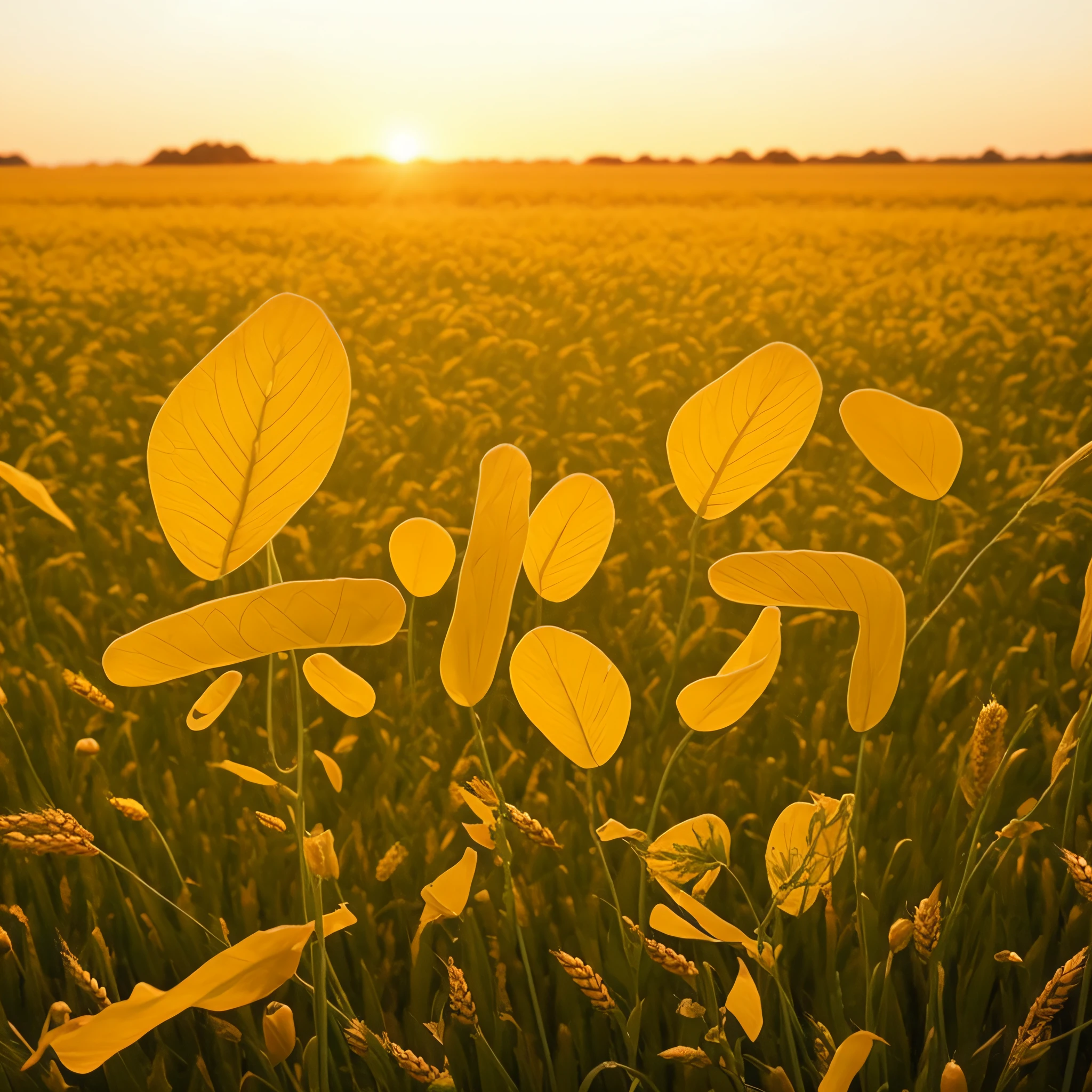 autumnal，wheat field，the detail，Abundance，Masterpiece, (Best quality: 1.2), (Super fine: 1.2),