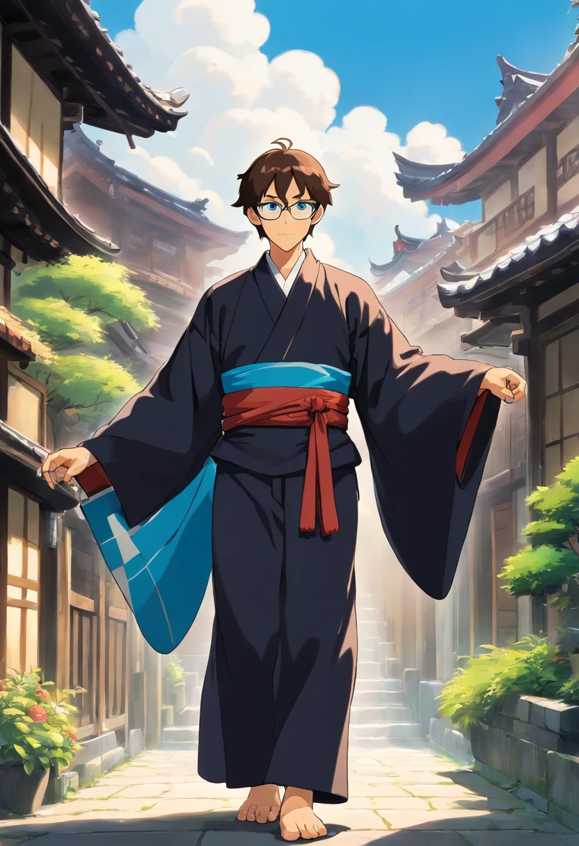 wearing a black kimono Make sure the man is brown with blue eyes and that the clip art has a crisp white background in high definition