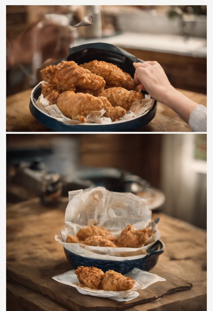 Kittens eat KFC,eine Katze,Eat fried chicken