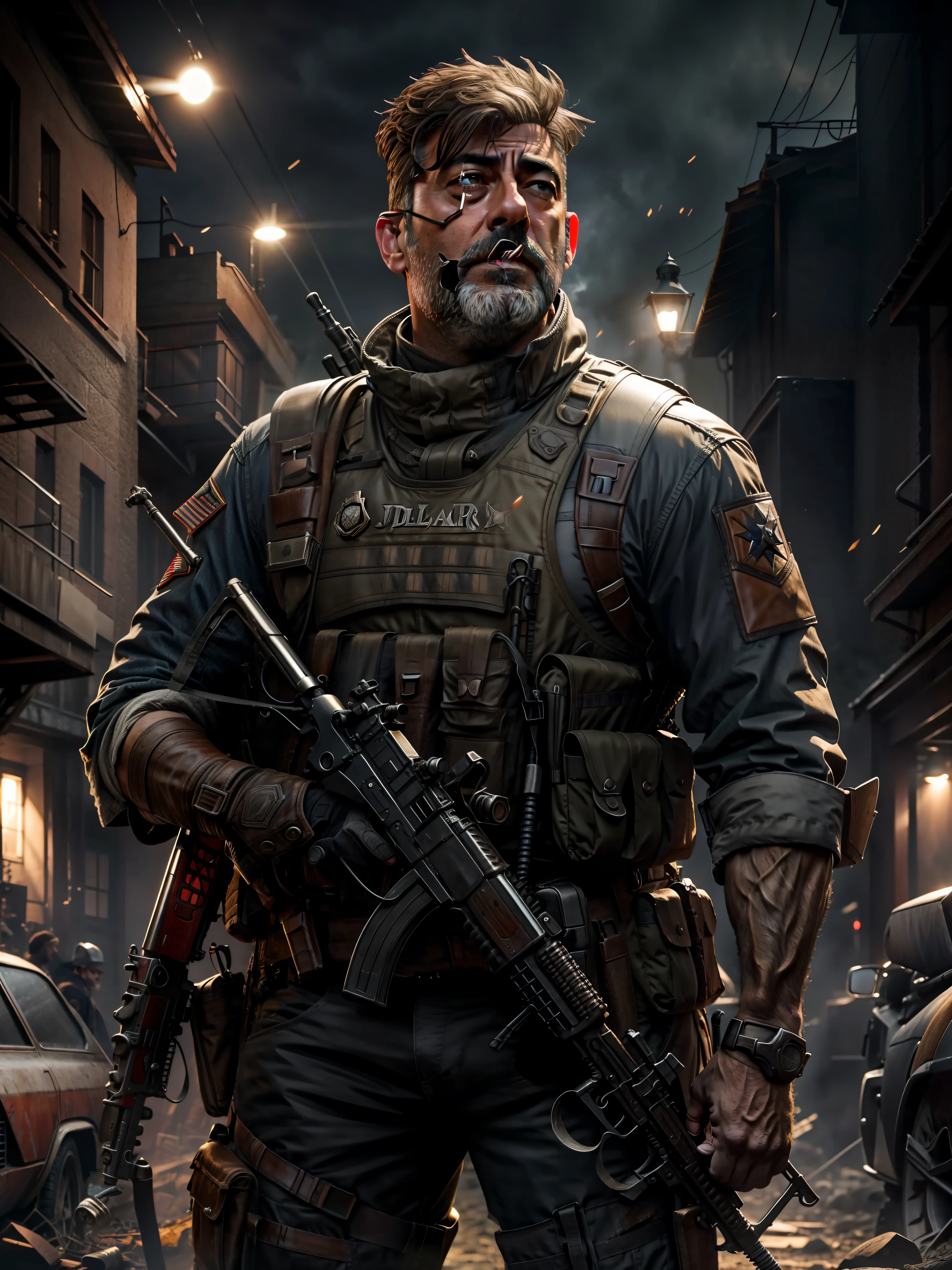 Jeffrey Dean Morgan face, face detail, realistic, 8k