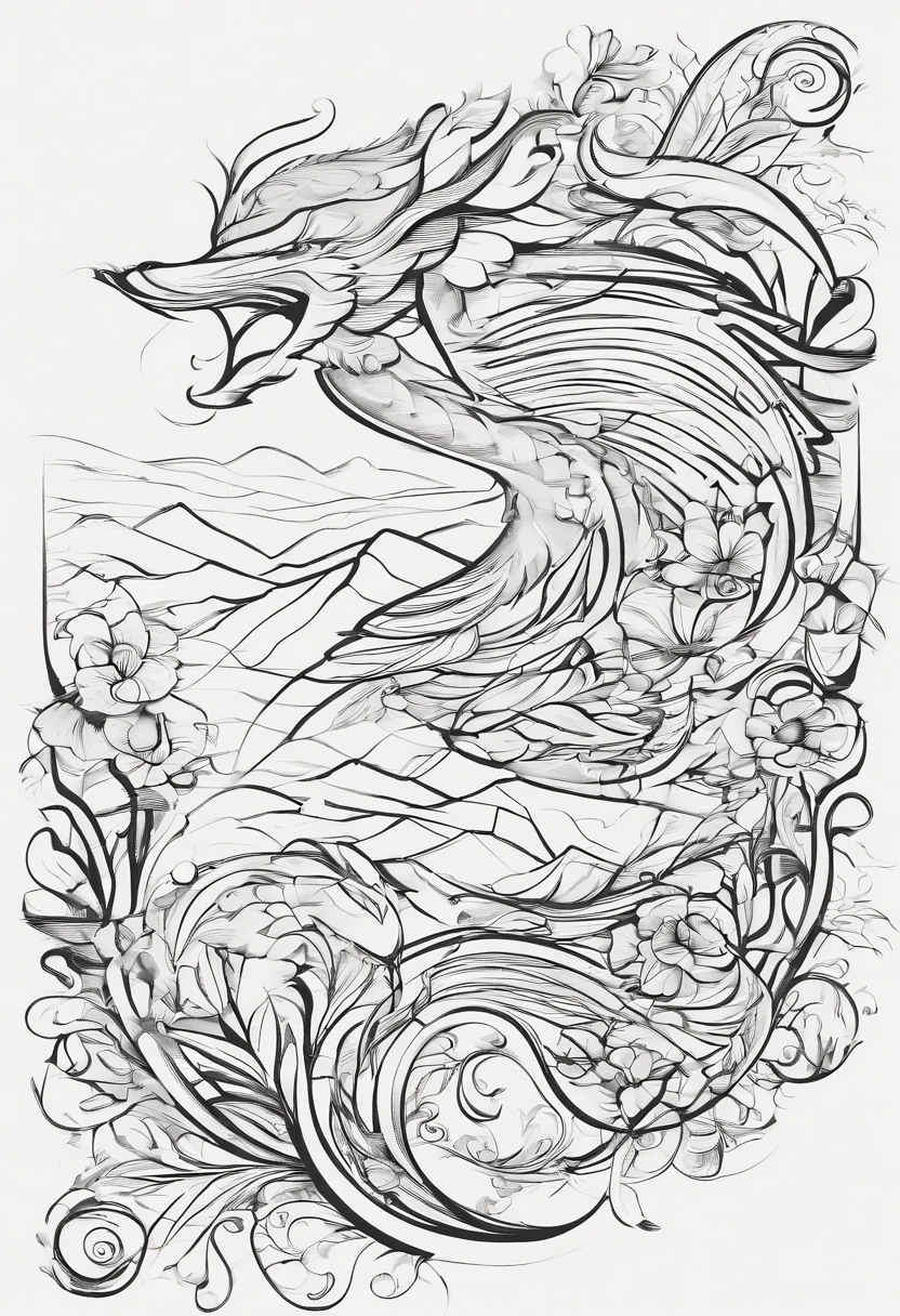 A logo in ink painting style,(Anhui style eaves:1)