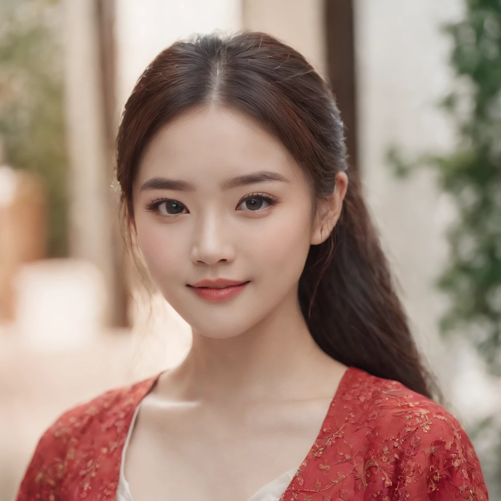 hyper photorealism, god light, Fuji colors, head out of frame, Close-up, hyper HD, Super detail, 16k,head portrait,a Korean girl,Laughed very happily,pony tails,light make-up