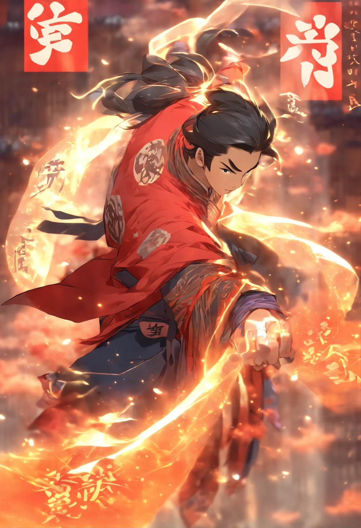 1boys,(((Solo))),full bodyesbian,Young scholars of ancient China,(Hold the transparent illuminated scroll:1.5),(Transparent glowing kanji hovering in midair:2),(Transparent kanji background:1.5),Vertical text,glittery,Scholar in blue robes,Long flowing hair flutters in the wind,16k, hyper HD, high resolution, Very detailed, Best image quality,dynamicposes,(20 columns of Chinese characters:1.6),arranged in an orderly fashion