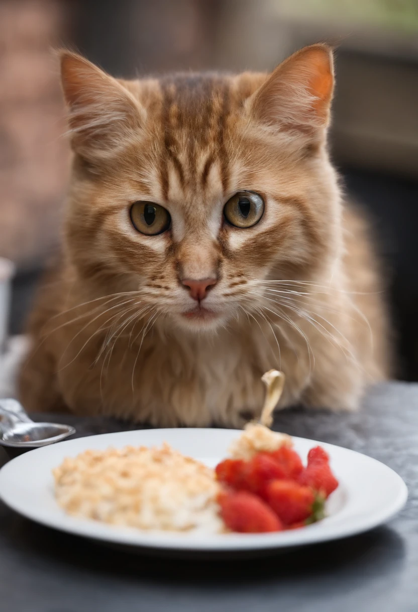 Kittens eat KFC,eine Katze,Eat fried chicken
