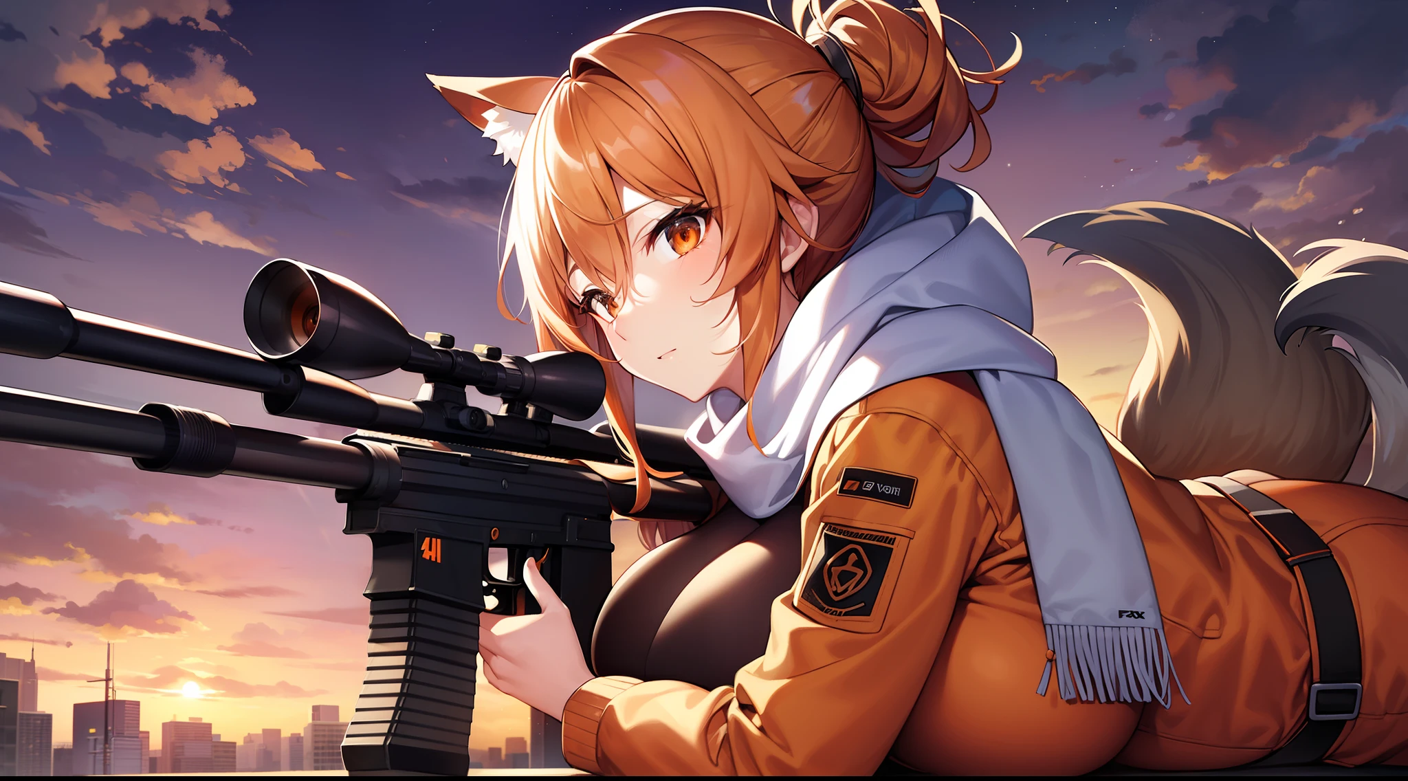 Outrageous resolution、masterpiece++、top-quality++、ultra-definition++、ultra-definition++、4k++、8k++、from side、(Background Focus)++、Dressed woman lays down wearing an orange jacket and gray scarf with a sniper rifle at sunset destroying a city, and praises a mature sniper with big breasts slaying a fox、Wearing an orange jacket with a sniper rifle and a gray scarf at sunset, a mature sniper with huge breasts kills a fox.、The magic of a mature sniper with huge breasts slaying down wearing an orange jacket with a sniper rifle and a gray scarf at sunset、Lying down wearing an orange jacket with a sniper rifle and a gray scarf in the sunset flying over, a mature woman with huge breasts defeats a fox、A married woman with huge breasts sniper slaying down wearing an orange jacket with a sniper rifle and a gray scarf at sunset and a mature woman sniper with huge breasts slays a fox、The president who lies down wearing an orange jacket with a sniper rifle and a gray scarf at sunset and a mature sniper with huge breasts defeats a fox、Detailed contemporary art、Contemporary Art Style、Break Witch lying in orange jacket and gray scarf with sniper rifle in beautiful modern sunset and big breasts mature sniper slaying fox、College student lying in an orange jacket with a sniper rifle and a gray scarf at sunset and a mature sniper with huge breasts defeats a fox、Contemporary Art Behans、A high school student wearing an orange jacket with a sniper rifle and a gray scarf at sunset and a mature woman with huge breasts defeats a fox、A female sniper with huge breasts slew a fox lying down wearing an orange jacket with a sniper rifle and a gray scarf in a beautiful sunset、A splinter with huge breasts sniper slaying in an orange jacket with a sniper rifle and a gray scarf in a shiny floating sunset splinters to defeat a fox、At sunset, a mature woman sniper with huge breasts slew a fox by lying down wearing an orange jacket with a sniper rifle and a gray scarf.、 Sparks of a mature sniper with huge