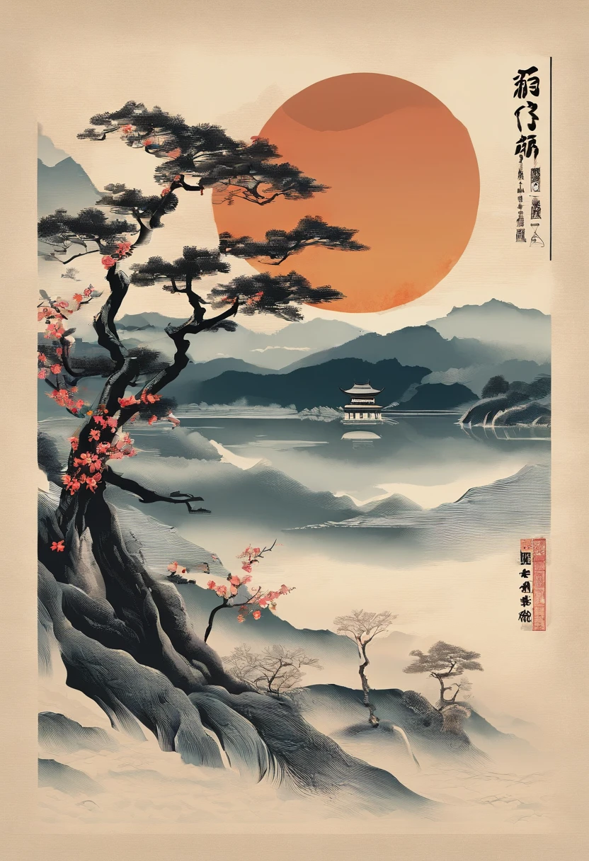 Logo of ink painting style,(Anhui-style eaves:1)