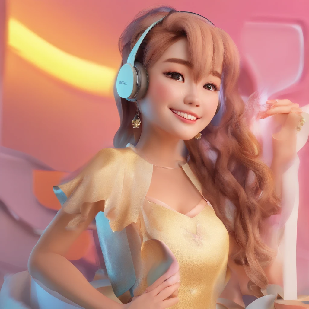 hyper photorealism, god light, Fuji colors, head out of frame, Close-up, hyper HD, Super detail, 16k,head portrait,a Korean girl,laughing very happily,pony tails,light make-up,sideface