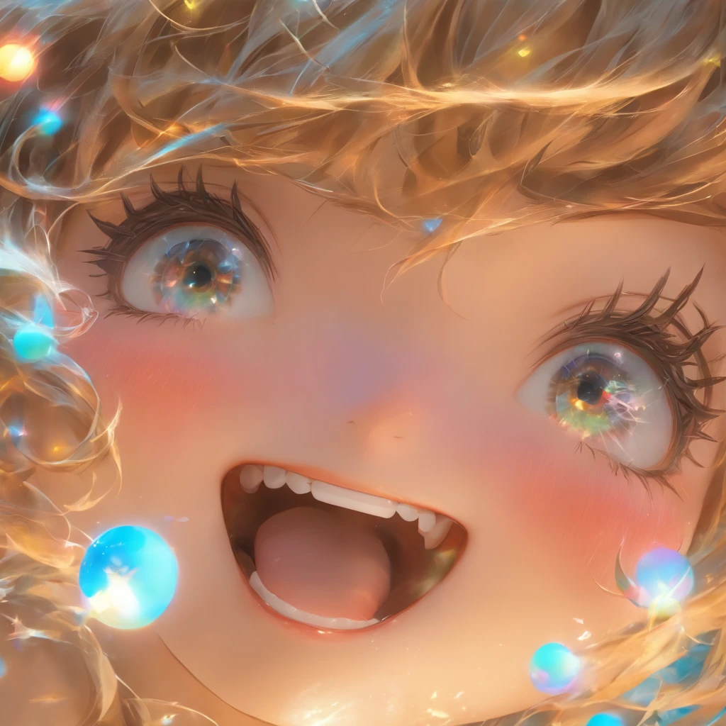 hyper photorealism, god light, Fuji colors, hyper HD, Super detail, 16k,head portrait,Slightly chubby Chinese girl,having fun,a ball head,hair adornments,light make-up,sideface