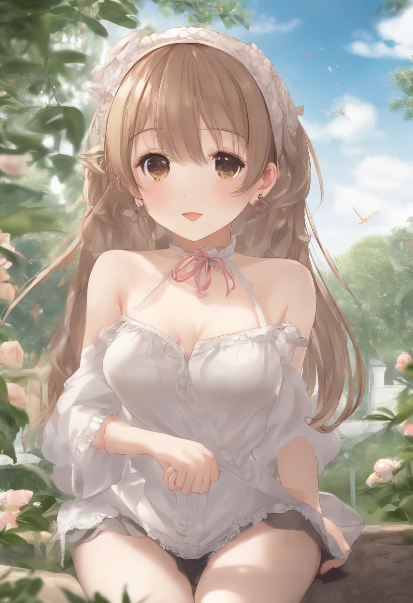 (Best Quality, Masterpiece, High Resolution 4k, Intricate Details), cover for ecchi manga, loli, looking surprised, astonished, multiple views, multiple angles, multiple girls, sitting, ponytail, flat chest, stunning, cute, legs spread, multiple poses, camisole, full body