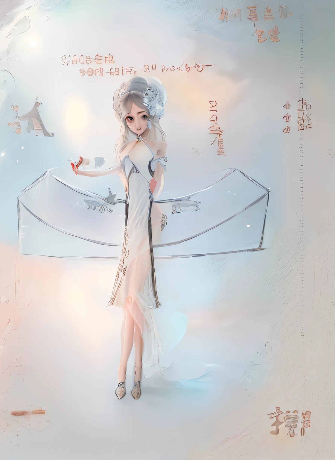 Disney-style maxi dress beauty heels