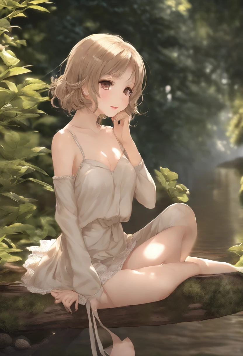 (Best Quality, Masterpiece, High Resolution 4k, Intricate Details), cover for ecchi manga, , 13 yltiple views, multiple angles, multiple girls, sitting, short hair, flat chest, stunning, cute, legs spread, multiple poses, camisole, full body
