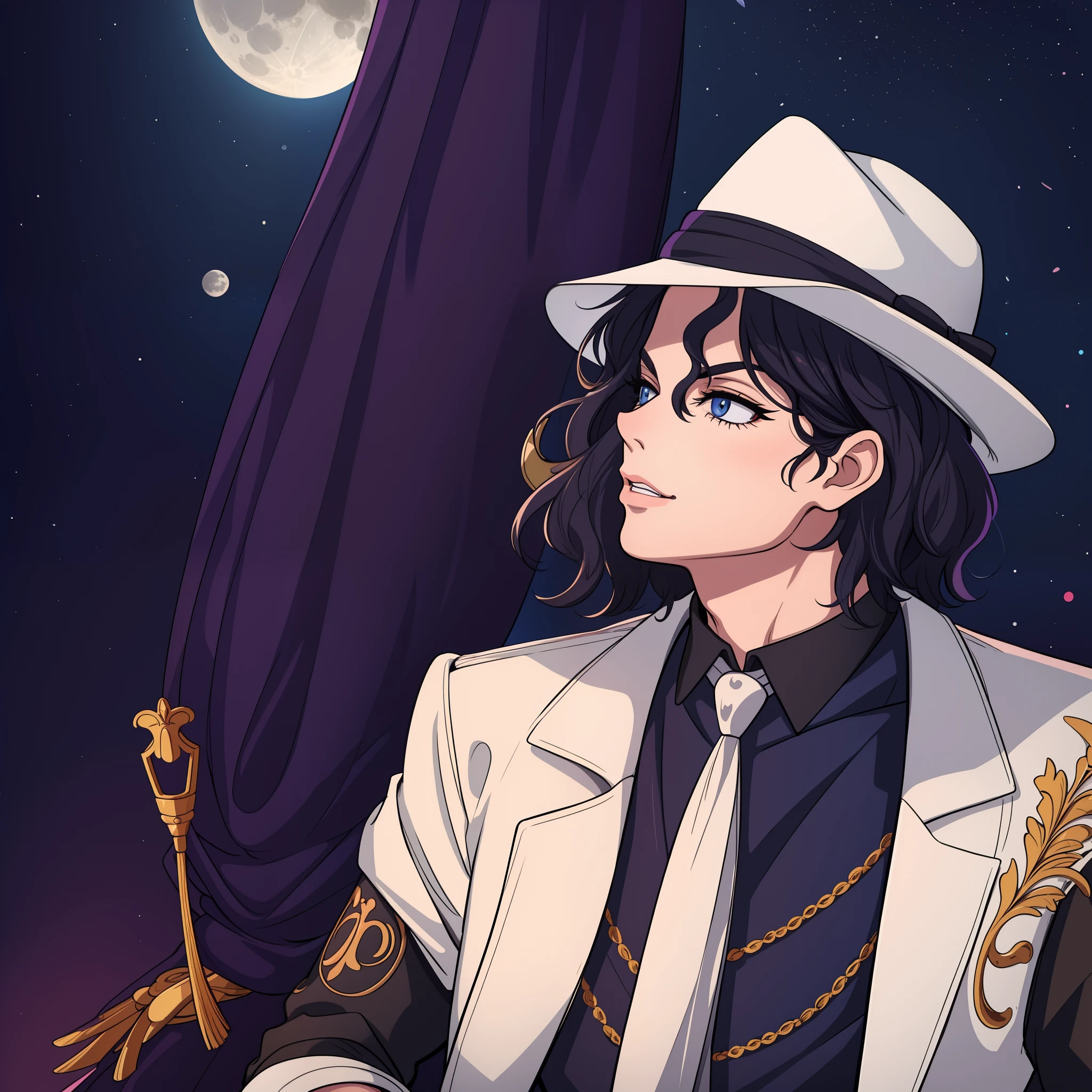 Il y a un homme en costume et chapeau, Portrait de Michael Jackson, Photo de Moonwalker, Portrait de Michael Jackson, Portrait de Martin Ansin, HQ Work, Michel_Jackson, Michael Jackson, in style of digital illustration, hq 4k wallpaper, Michael Jackson Danse de la Lune, Martin alors, Fan Art, high quality fanart, highly detailed exquisite fanart