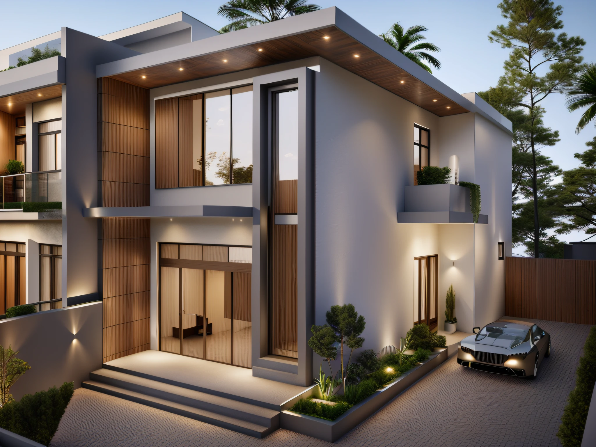 rendering of a modern residential townhouse, professional render, wide angle exterior 2023, highly detailed render, high quality rendering, realistic render, architectural render, high-quality render, detailed rendering, hyper-realistic render, hyper - realistic render, very realistic 3 d render, high render, realistic rendering, very realistic render