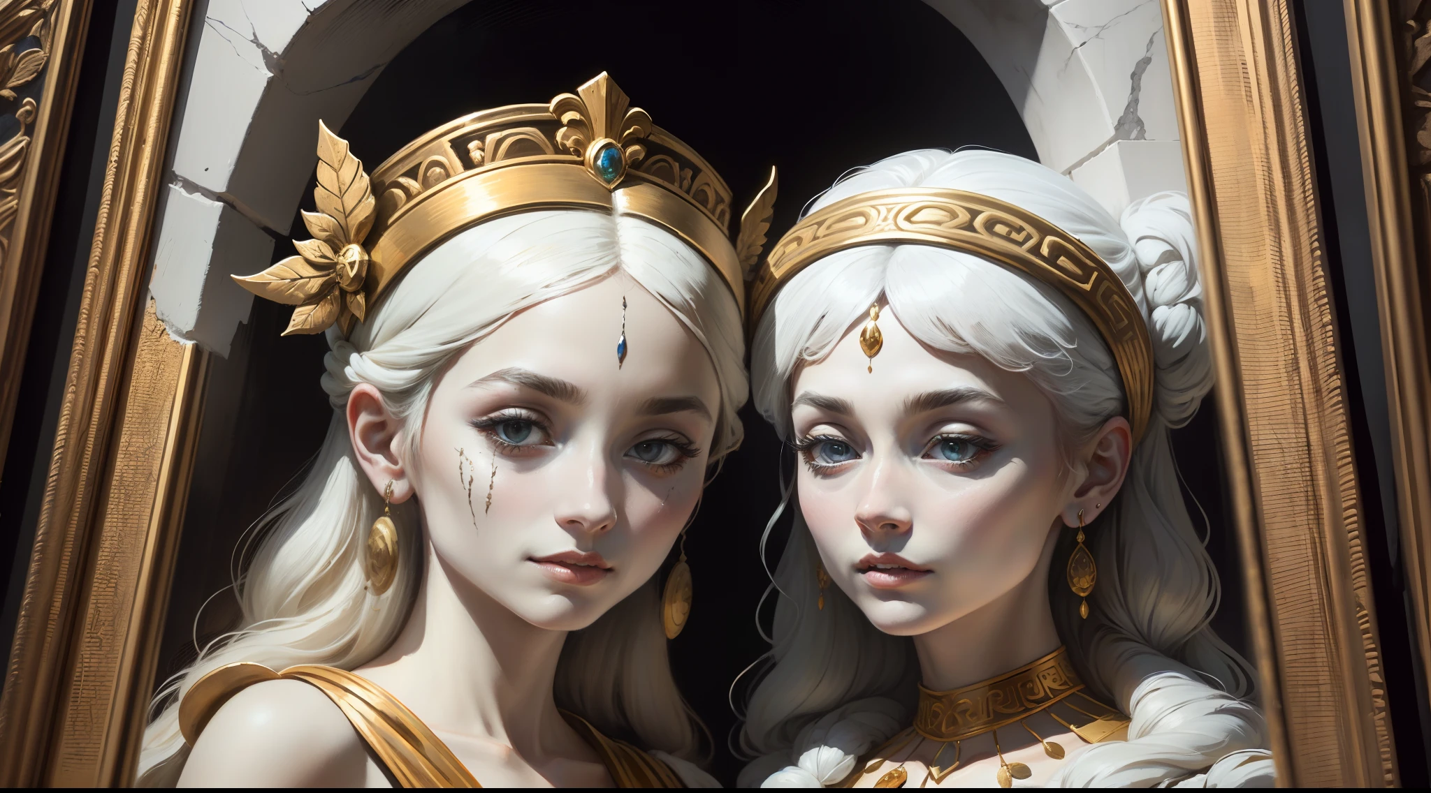 GREEK ultra-detailed painting of Ancient
Halloweven,
Greece with AUDREY HEPBURN AS A GREEK GODDESS, white marble, surreal --ar 16:9 --stylize 250 --weird 25 --style raw --v 5.2