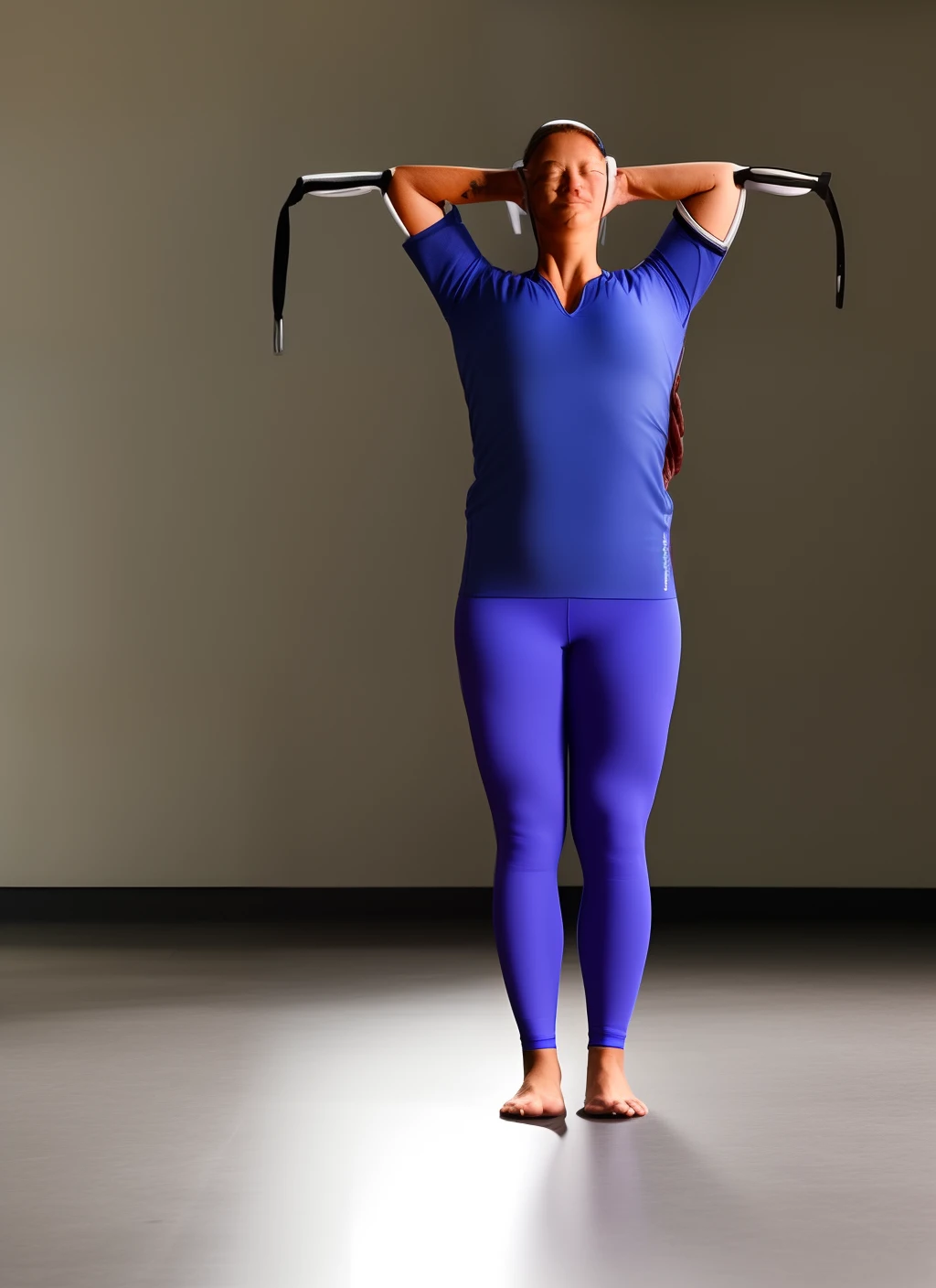 Person doing stretching exercise in the morning