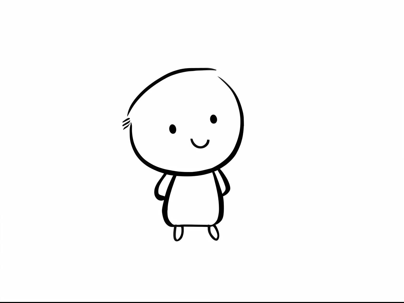 A cartoon image with stick figures，Reading a book，White body，Black lines，with a pure white background