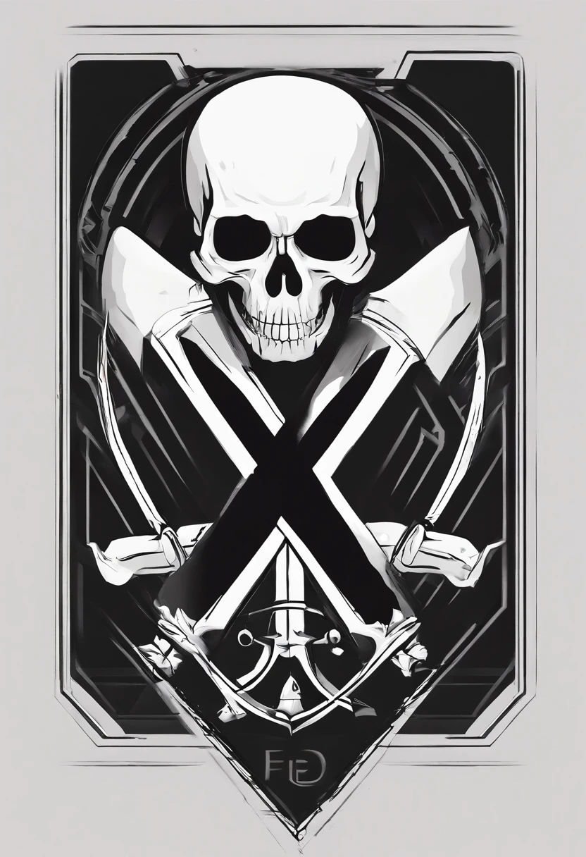 generate a logo for a clothing retail label making streetwear which is named FIEND and the logo is the skull and cross bones like a pirate but very minimalistic
