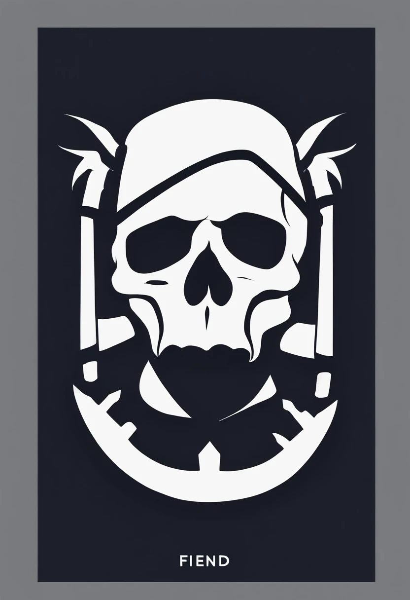 generate a logo for a clothing retail label making streetwear which is named FIEND and the logo is the skull and cross bones like a pirate but very minimalistic