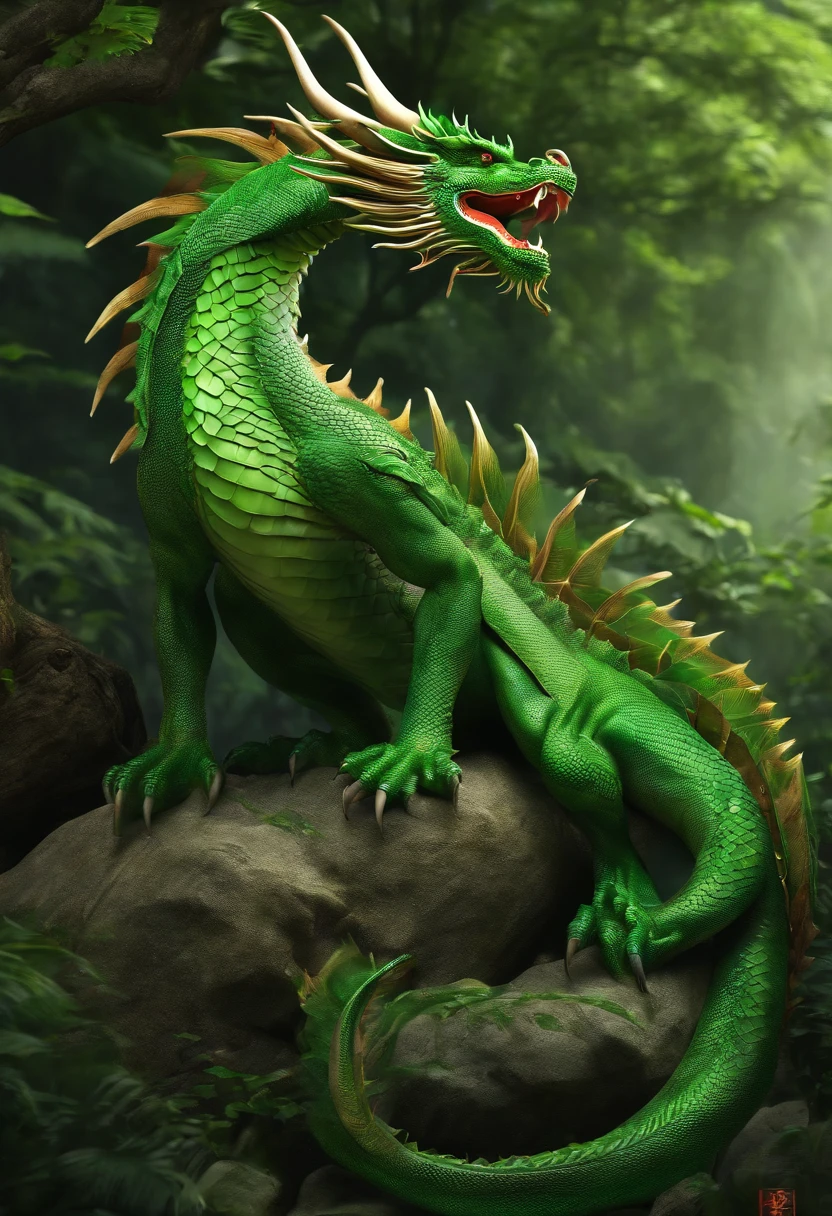 Green asia dragon