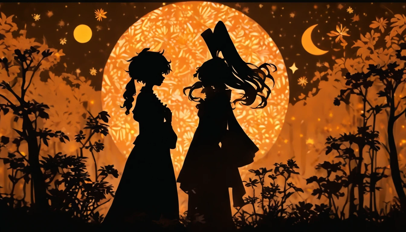 (Silhouette Art,cutouts:1.6)
(((Paper cutting art,A world where only black exists:1.3)
(Cowboy Shot),1 girl,Solo,
(Girl in dress,profile:1.2),white, Clear and beautiful face,Countless meteors、The Moon Behind、Empty train
break
(Dark Moon)
Textured glass background,Tarot card atmosphere