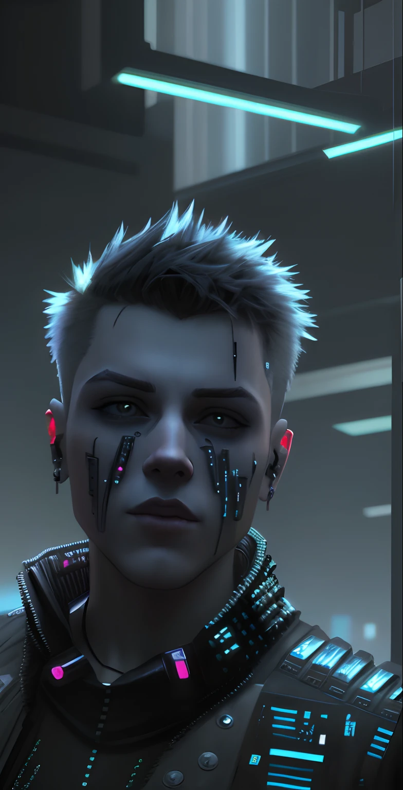 Change background cyberpunk kandsome boy, 8k, ultra realistic