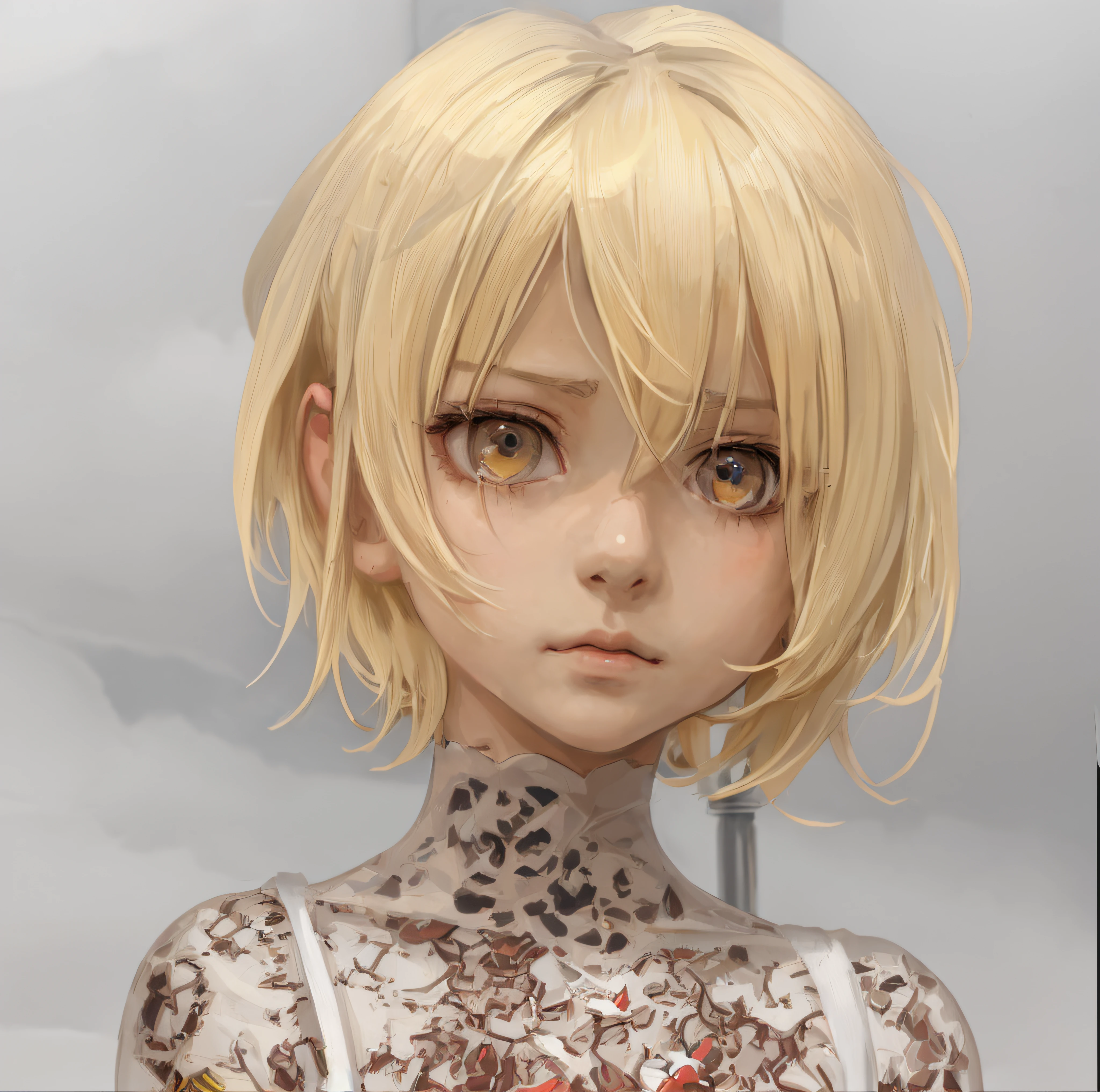 Near future, short blonde hair, foreign girl around ************, sad expression, ephemeral, realistic anime style, beautiful girl's face, masterpiece, finest, high quality, exquisite, beautiful, a girl in a wheelchair on the playground The back view.