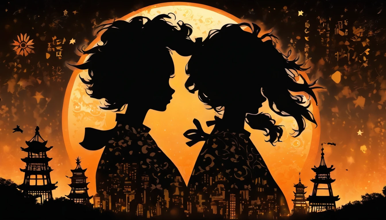 (Silhouette Art,cutouts:1.6)
(((Paper cutting art,A world where only black exists:1.3)
(Cowboy Shot),1 girl,Solo,
(Girl in dress,profile:1.2),white, Clear and beautiful face,Countless meteors、The Moon Behind、Empty train
break
(Dark Moon)
Textured glass background,Tarot card atmosphere