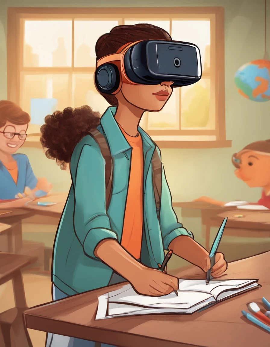 Students wear VR glasses，Draw cartoon characters，Take pictures with your camera，Draw with a brush，Inside the Exploratory Classroom，Operate the drone to take measurements