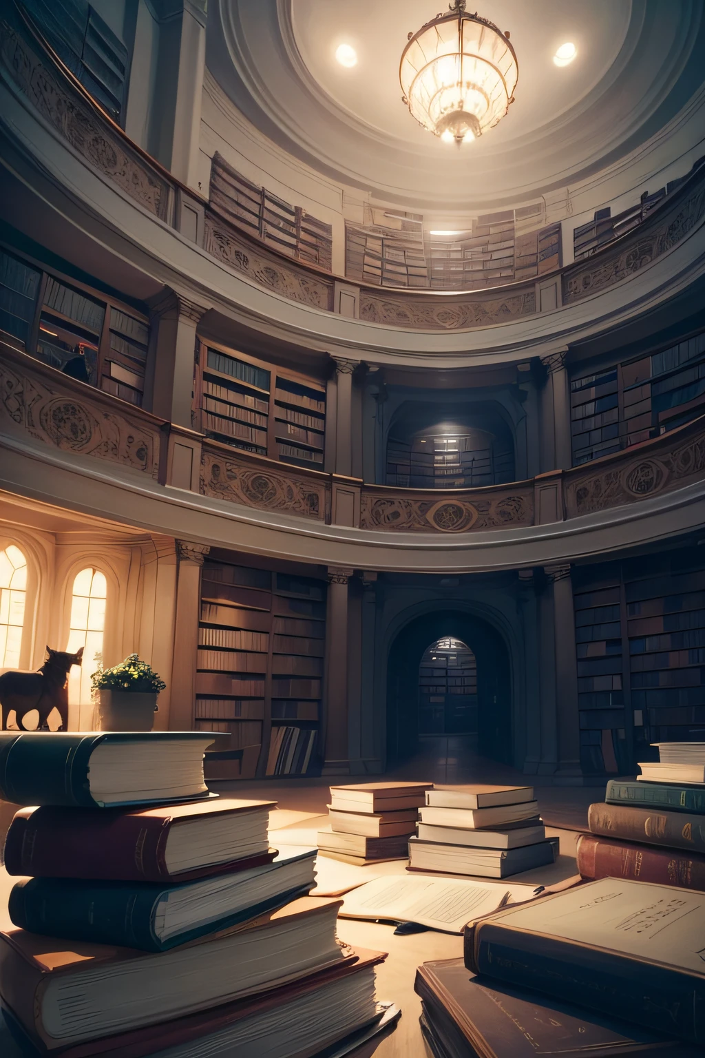 Draw books, A lot of books, Library