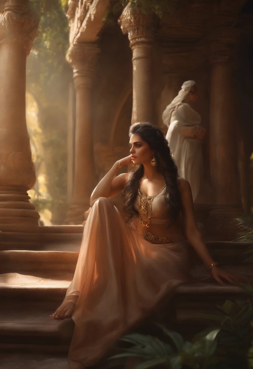 modelshoot style, (extremely detailed CG unity 8k wallpaper), full shot body photo of the most beautiful artwork in the world, stunningly beautiful photo realistic cute women in saree  (navel:1.5), professional majestic oil painting by Ed Blinkey, Atey Ghailan, Studio Ghibli, by Jeremy Mann, Greg Manchess, Antonio Moro, trending on ArtStation, trending on CGSociety, Intricate, High Detail, Sharp focus, dramatic, photorealistic painting art by midjourney and greg rutkowski