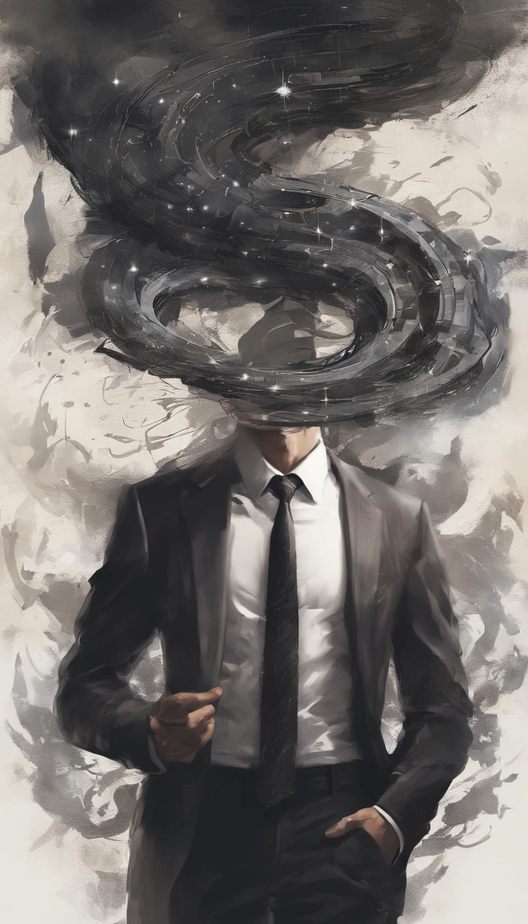 Question mark wearing a suit and tie