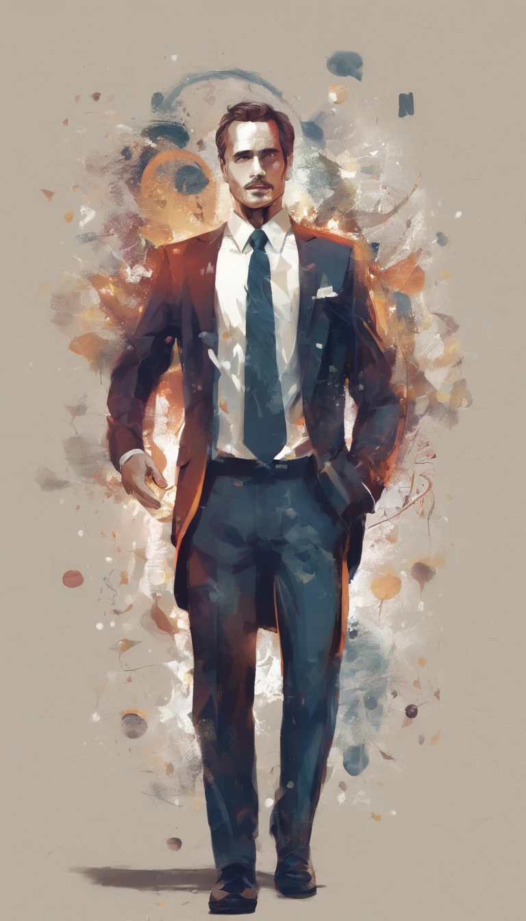 Question mark wearing a suit and tie