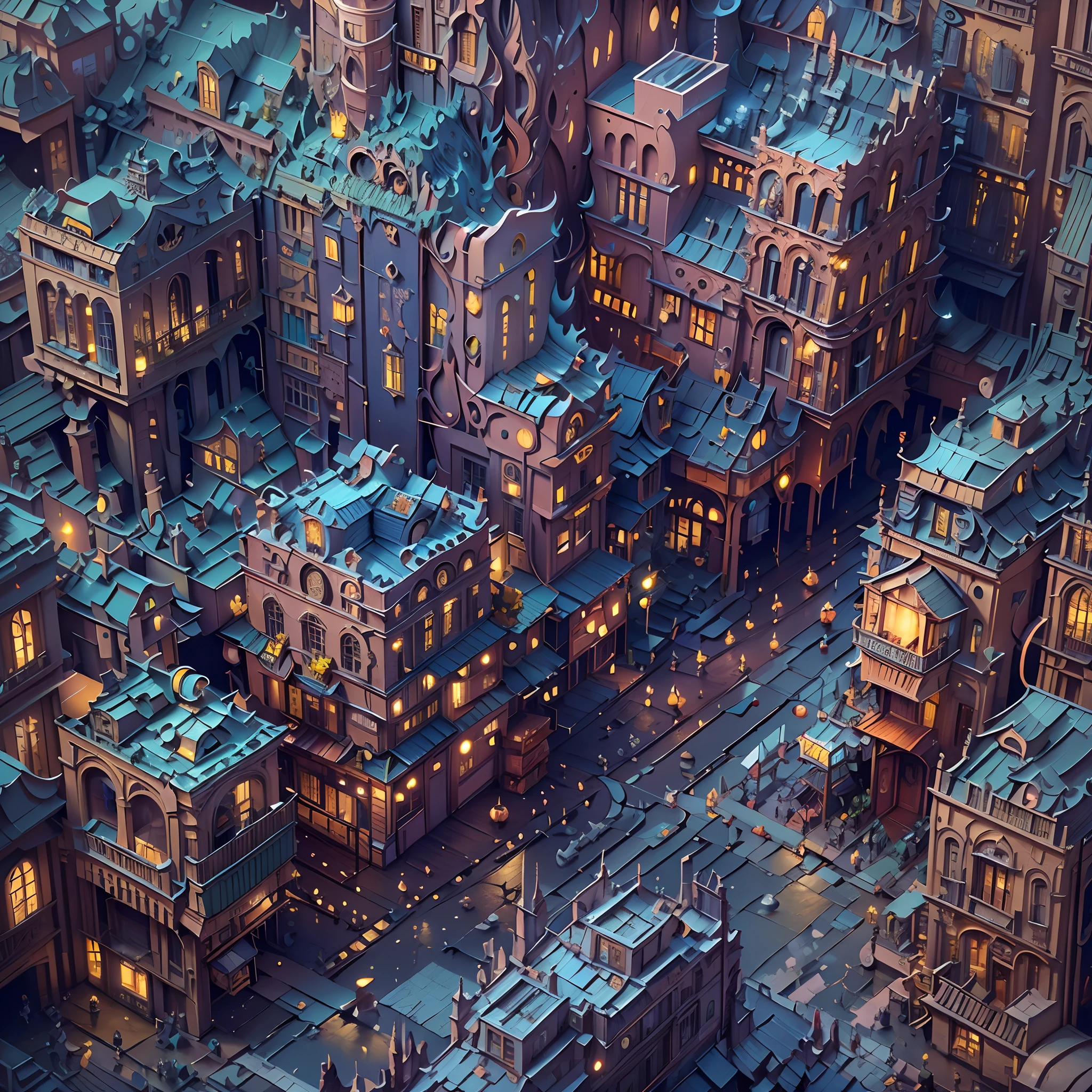 (Best quality,4K,8K,A high resolution,Masterpiece:1.2),Ultra-detailed,(Realistic,Photorealistic,photo-realistic:1.37),Paper Cuttings style:Cityscape,Twisted streets,Bustling cityscape,during night,Dark shadows,Distort the architecture,Architectural marvel,Winding roads,Crooked alleys,Reflection,Depth of field,Vibrant colors,Futuristic atmosphere,Science fiction concept,urban decay,Fantastical Atmosphere"