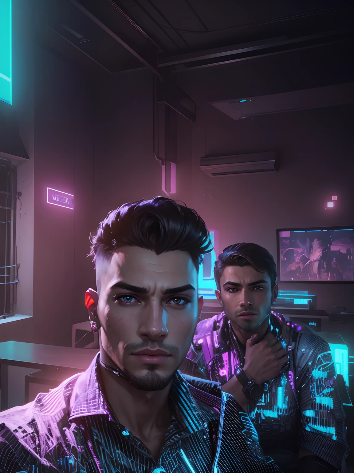 Change Background cyberpunk handsome boy, realistic face,8k, ultra realistic