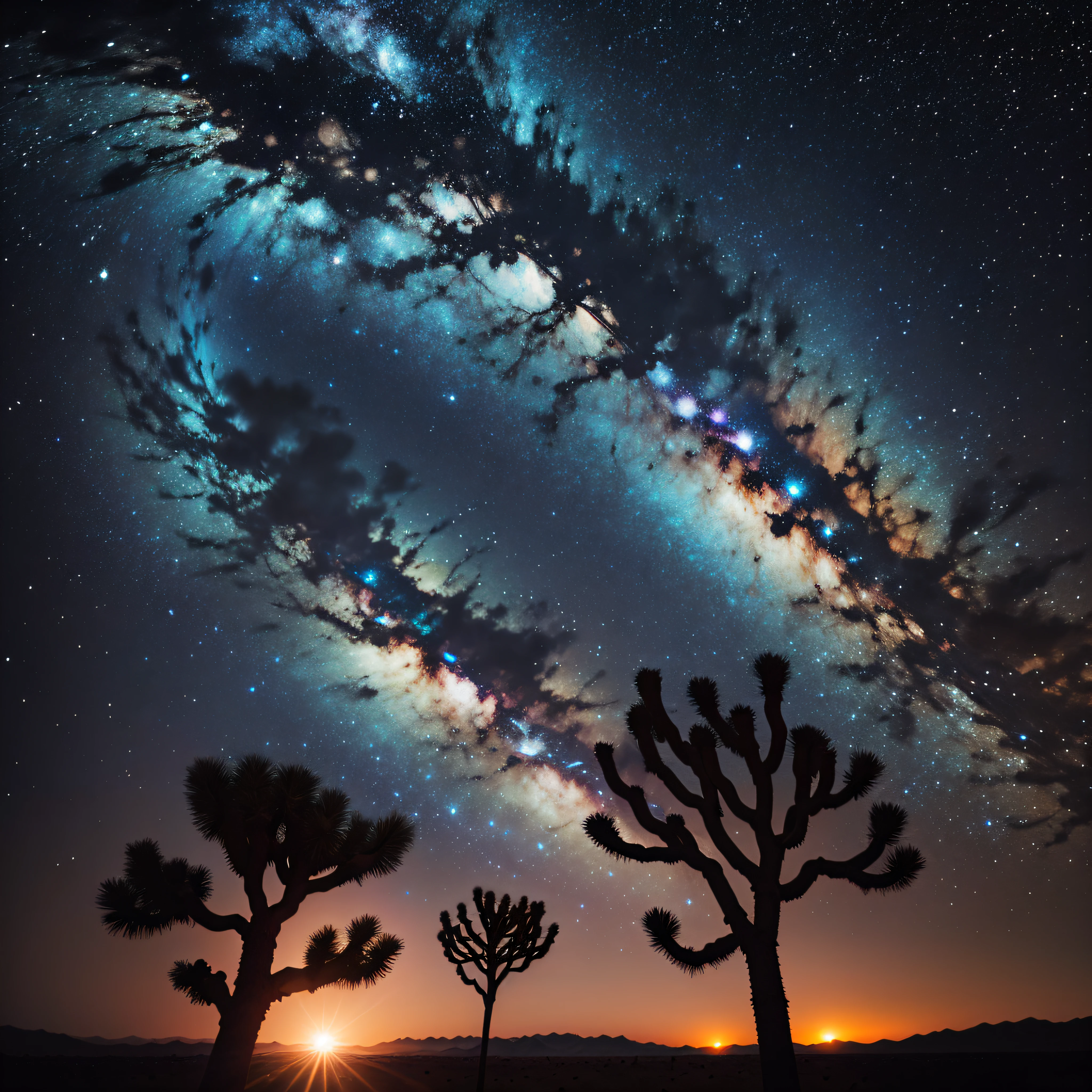 Joshua Tree National Park, USA: The unique Joshua trees silhouetted against a starry sky, providing an otherworldly experience.