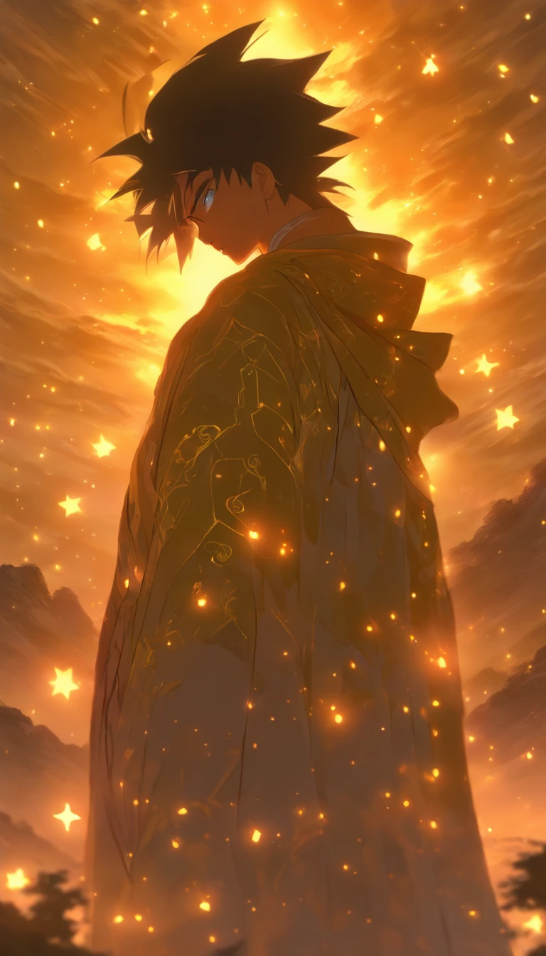 /imagine prompt: A young man standing in a desolate valley, the glowing sect system on his body revealing the status of the sect, fear and realization in his eyes, desperately searching for an escape route in the barren surroundings, ,32k, best quality, masterpiece, super detail, high details, by Makoto Shinkai ,in the style of the stars art group xing xing, --niji 5"