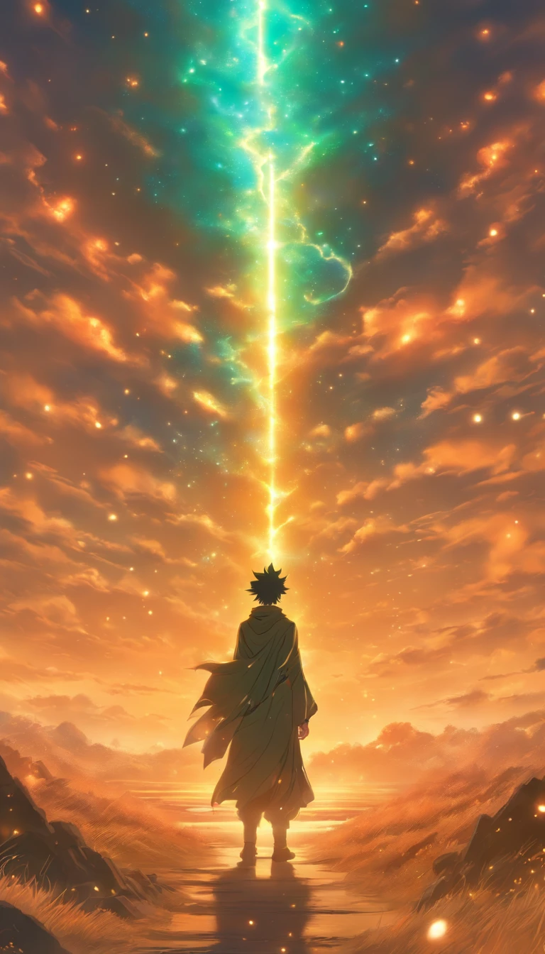 /imagine prompt: A young man standing in a desolate valley, the glowing sect system on his body revealing the status of the sect, fear and realization in his eyes, desperately searching for an escape route in the barren surroundings, ,32k, best quality, masterpiece, super detail, high details, by Makoto Shinkai ,in the style of the stars art group xing xing, --niji 5"