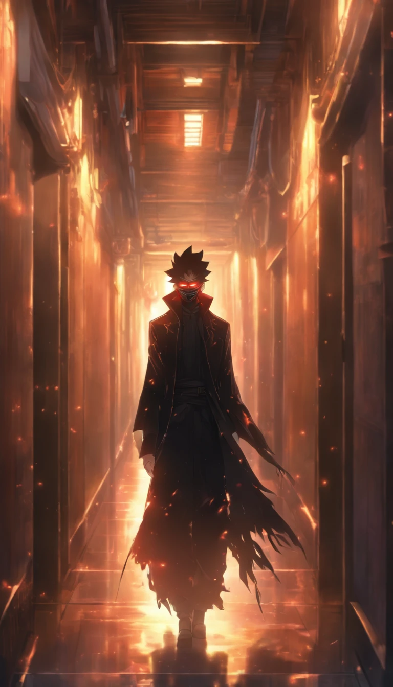 /imagine prompt: A masked figure standing in a dimly lit corridor, surrounded by silence, dressed in black spy attire, meticulously carrying out their mission, exuding a mysterious and dangerous aura, ,32k, best quality, masterpiece, super detail, high details, by Makoto Shinkai ,in the style of the stars art group xing xing, --niji 5"