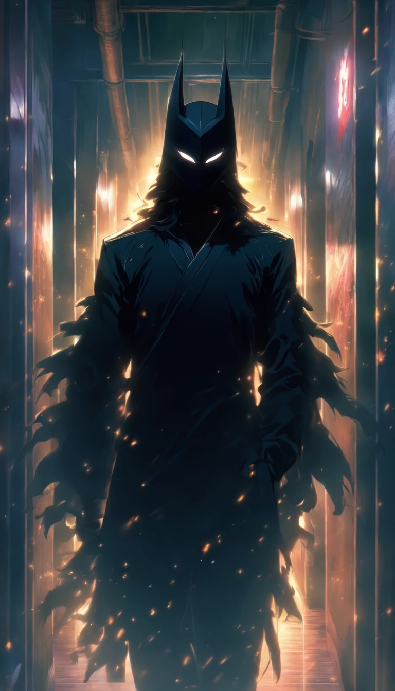 /imagine prompt: A masked figure standing in a dimly lit corridor, surrounded by silence, dressed in black spy attire, meticulously carrying out their mission, exuding a mysterious and dangerous aura, ,32k, best quality, masterpiece, super detail, high details, by Makoto Shinkai ,in the style of the stars art group xing xing, --niji 5"