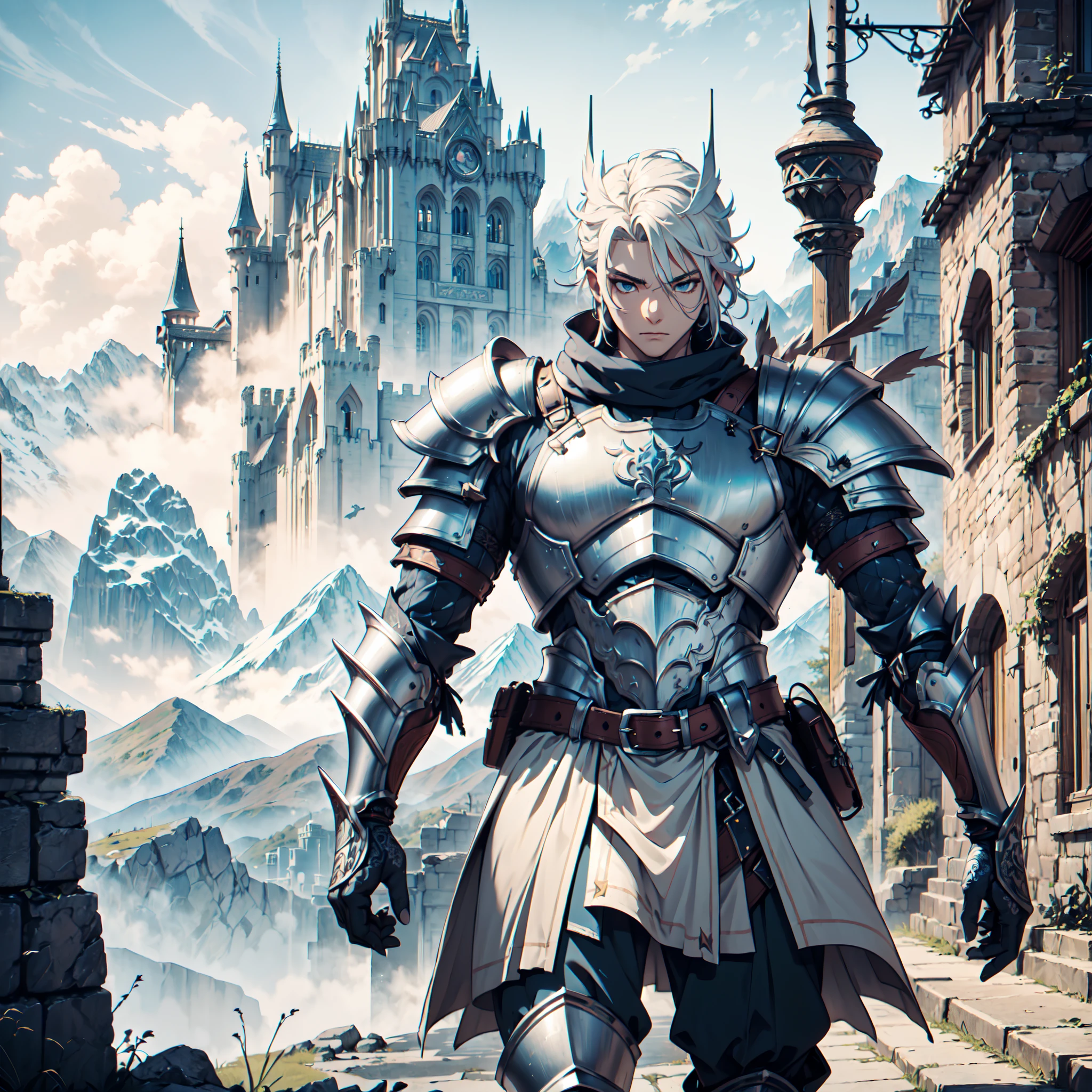 8K,
Hyper Detailed,
Hyper Definition,
Hyper Quality,
Hyper Resolution,
Best Definition,
Best Quality,
Best Resolution,
Perfectly Detailed,
Perfectly Designed,
Precisely Detailed,
Precisely Designed,
Extremely Detailed,
Extremely Designed,
Ultra High Definition,
Ultra High Quality,
Ultra High Resolution,
Masterpiece,
Body Shot,
Anime,
1 Boy,
Handsome,
(((Hyper Detailed Armor Plates))),
(((Hyper Detailed Cuirass))),
(((Hyper Detailed Clothes))),
(((Hyper Detailed Baron Armor))),
(((Castles & Mountains Background Scenery))),