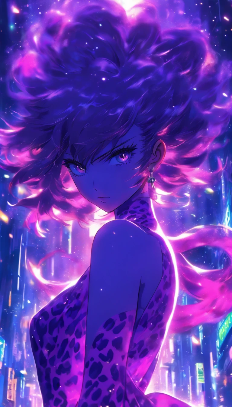 /imagine prompt: A graceful and powerful woman in a purple dress appears before everyone, her gaze sharp and cold, like a leopard staring at its prey,32k, best quality, masterpiece, super detail, high details, by Makoto Shinkai ,in the style of the stars art group xing xing, --niji 5"