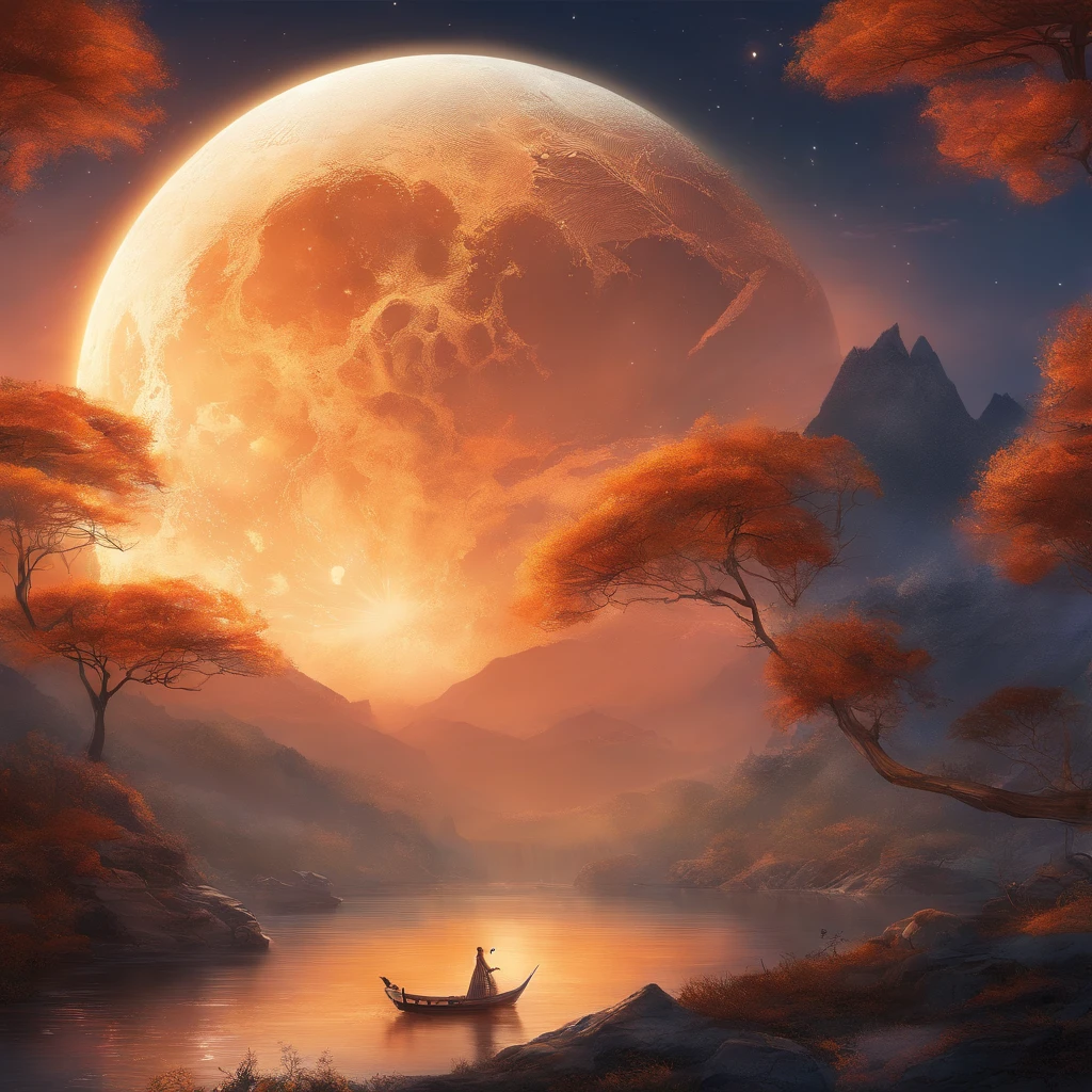 themoon, Moon cake, Mid-Autumn Festival, partially underwater shot, polar opposites, high detail, Romanticism, god rays, ray tracing, UHD, retina, masterpiece, ccurate, anatomically correct, super detail, high details, high quality, award winning, best quality, highres, 16k, textured skin