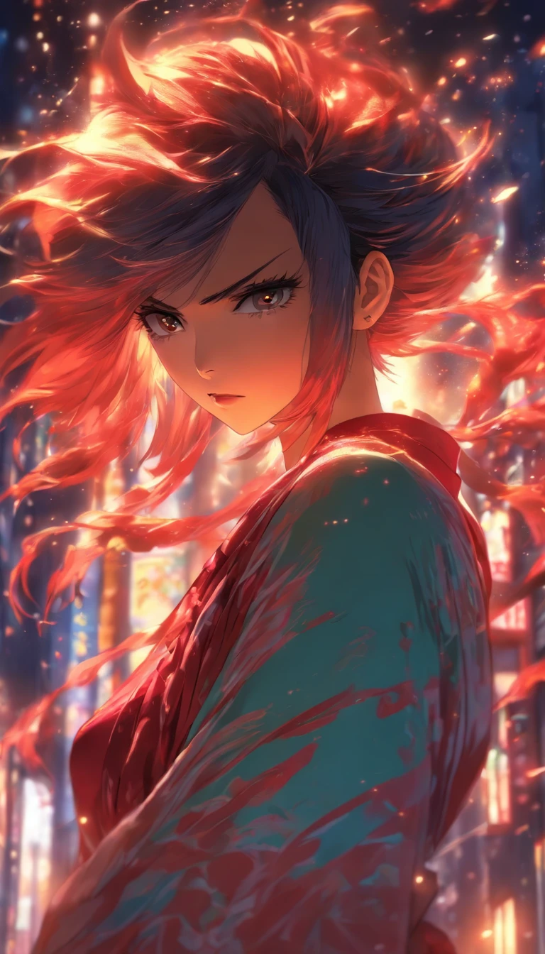 /imagine prompt: An enraged woman, Na Lan Wan Er, stands there, glaring at a seductive woman in red, feeling her shamelessness.,32k, best quality, masterpiece, super detail, high details, by Makoto Shinkai ,in the style of the stars art group xing xing, --niji 5"