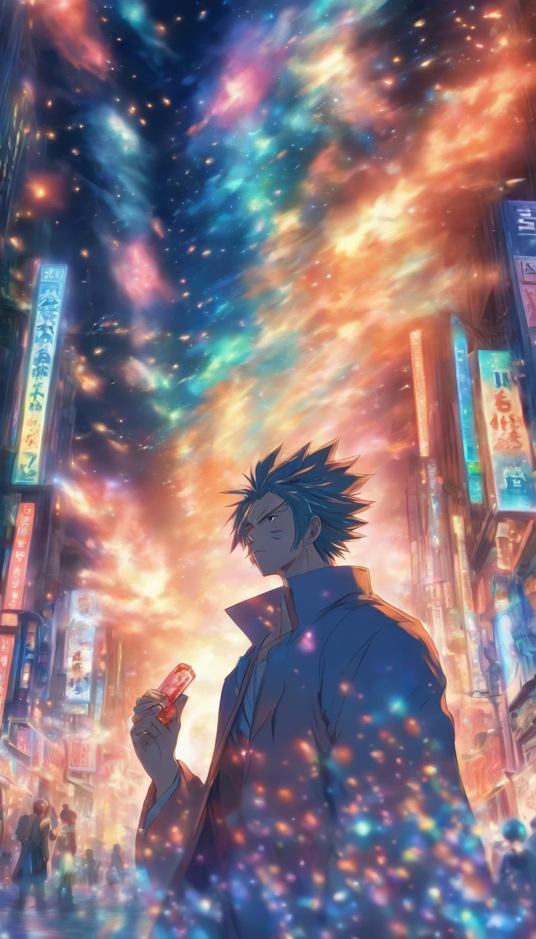 /imagine prompt: A middle-aged man, tall and grim-faced, groans. He throws a pair of pills towards two women. The surroundings are dark and eerie. ,32k, best quality, masterpiece, super detail, high details, by Makoto Shinkai ,in the style of the stars art group xing xing, --niji 5"
