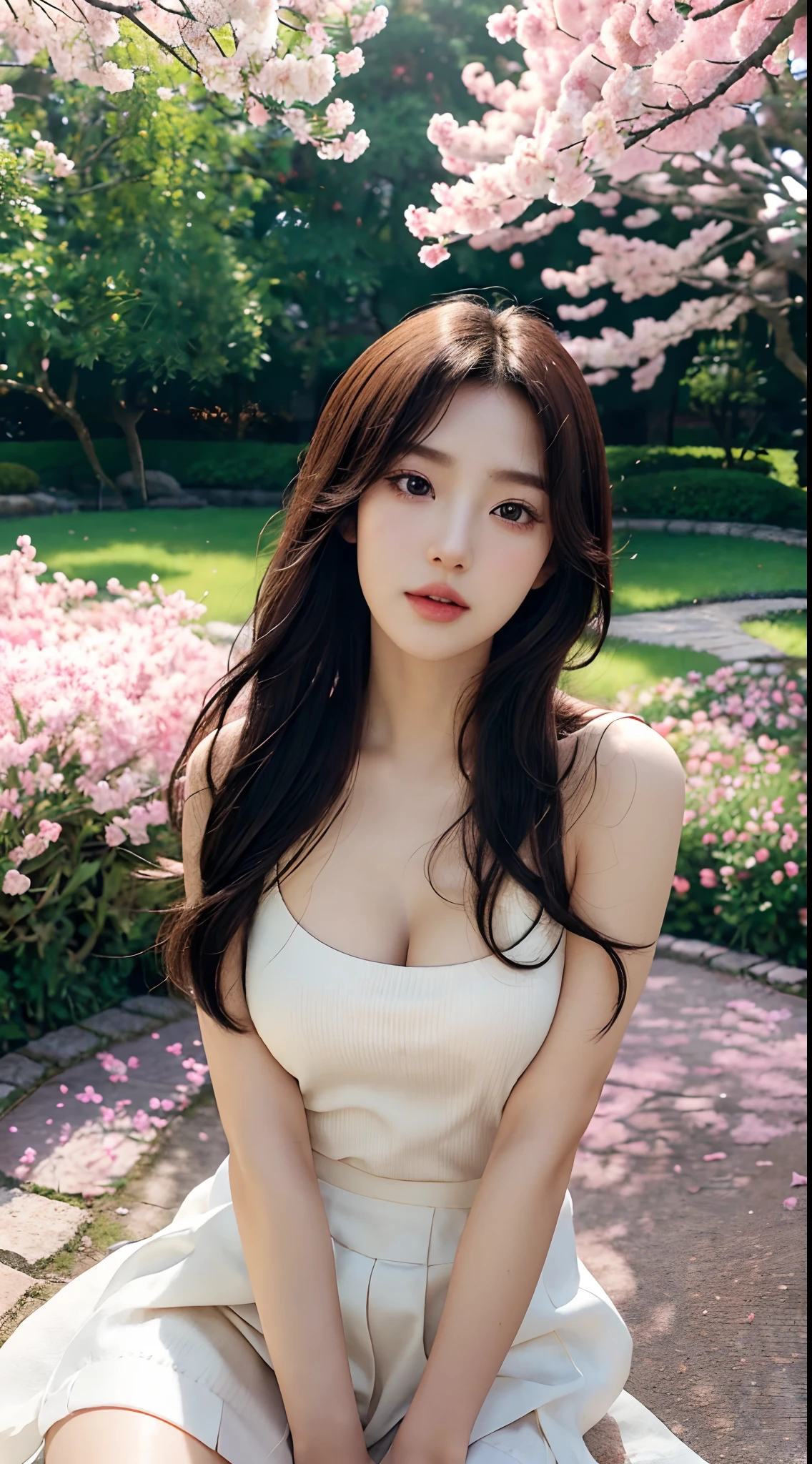 beutiful indonesia woman big chest with plant hottest