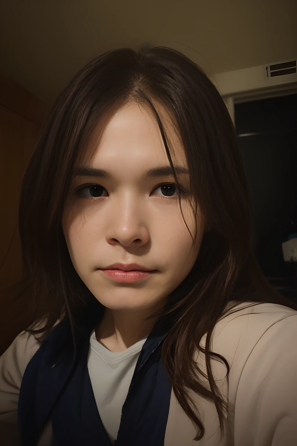 Hyperrealist portrait of female by david hockney and alphonse mucha,fantasy art, photo realistic, dynamic lighting, artstation, poster, volumetric lighting, very detailed faces, 4 k, award winning,, 1girl, in the dark, deep shadow, low key,cowboy shot,(official clothing:1.4) ,long hair,white hair,