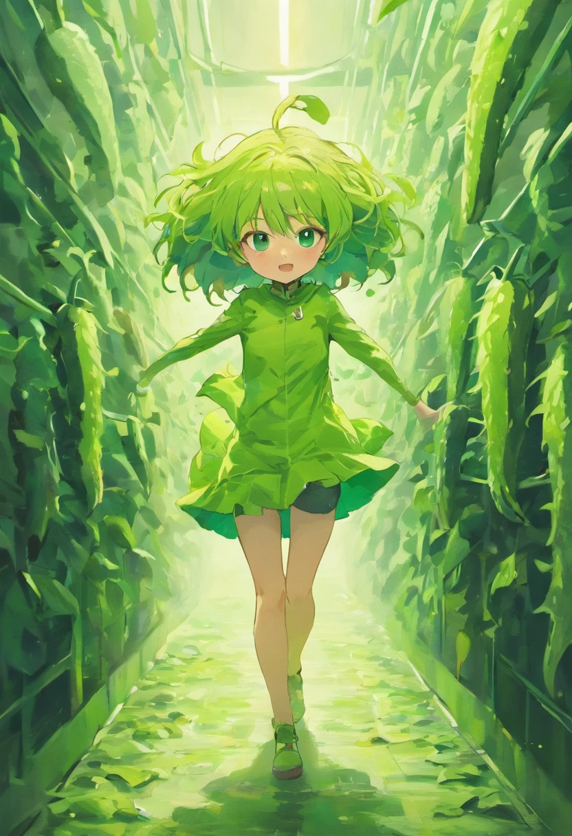anthropomorphic zucchini run, surreal painting