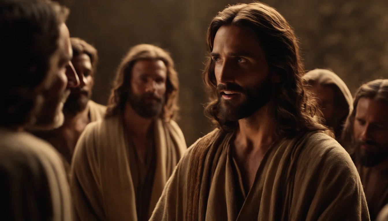 Jesus talking to his disciples